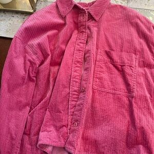 Madewell Vibrant Pink Corduroy Shirt